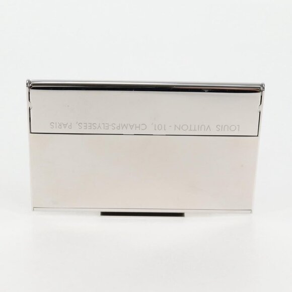 LOUIS VUITTON Porte Cartes Champs Elysees Metal Silver Auth - Picture 3 of 16